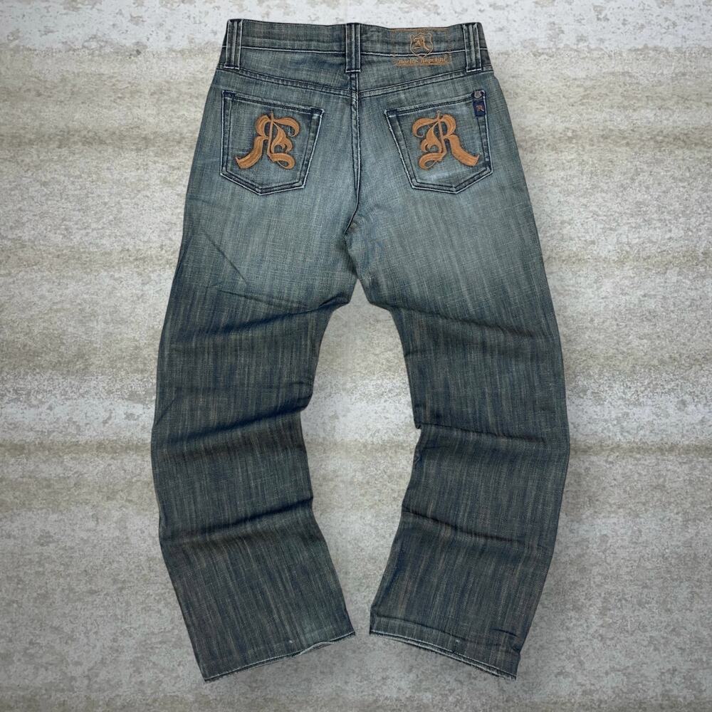 Vintage Y2K Rock & Republic Skater Jeans 30x28 Baggy Dark Wash Neiman Marcus